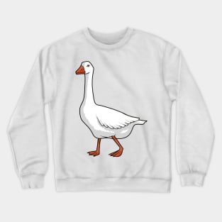 White Goose Bird Repeating Pattern Crewneck Sweatshirt